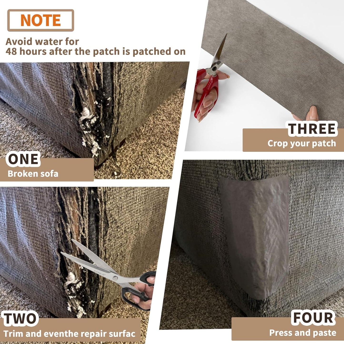 Velvet Repair Patch, Self-Adhesive Flannel Fabric Patch, Multi Colors, Microfiber Patch，Can be Used to Patch Sofas, Car Seats, Handbags, Jacket Holes and Tears (Beige)