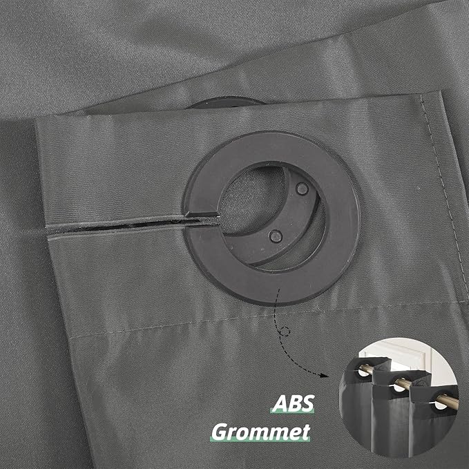 Furlinic No Hook Long Shower Curtain 78 Length,Soft Polyester Fabric Wahable Shower Curtain Liner,Modern Hotel Spa Style Bathroom Curtains with 10 Plastic Built-in Grommets,Dark Grey 72x78 Inch