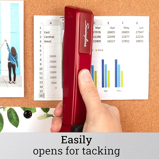 Swingline Stapler, 30 Sheet Capacity, 747 Classic Stapler, Jam Free, Metal, Lipstick Red (74718)
