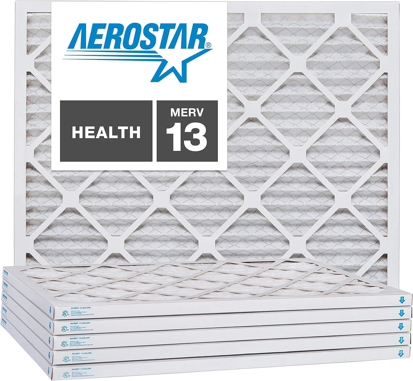 Aerostar 24x25x1 MERV 13, Pleated Air Filter, 24x25x1, Box of 6, Made in the USA