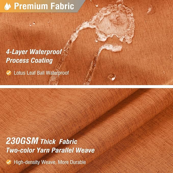 BTTN Stall Fabric Shower Curtain, 60 Inch Linen Textured Heavy Duty Small Cloth Shower Curtain Set with 10 Plastic Hooks, Narrow Simple Modern Weighted Shower Curtains for Bathroom - 60" x 72", Orange