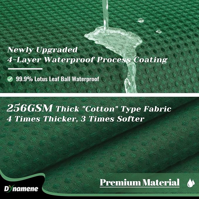 Dynamene Extra Long Shower Curtain - 84 Inch Long Waffle Weave Heavy Duty Fabric Bathroom Shower Curtain, Neutral Weighted Hotel Thick Bath Curtain Set with 12 Plastic Hooks,72x84, Dark Green