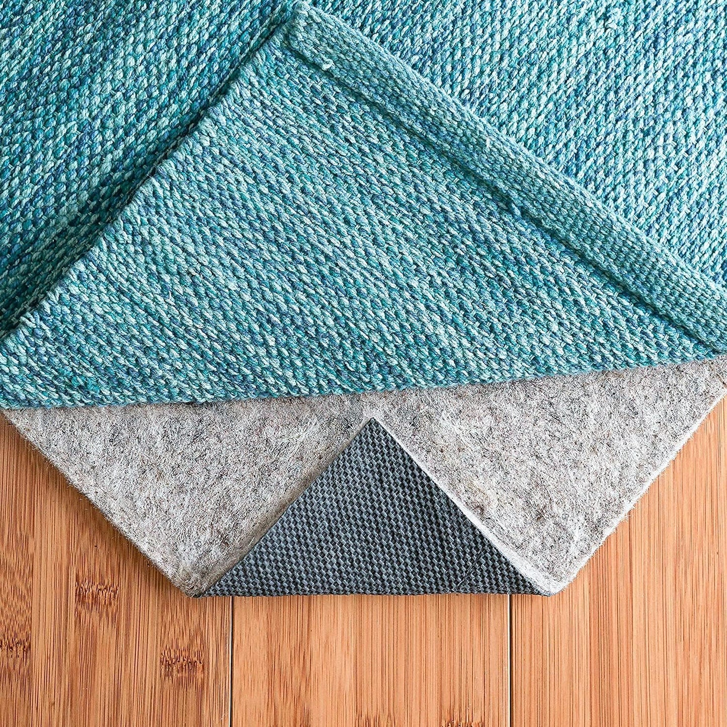 RUGPADUSA - Dual Surface - 10' Square - 1/4" Thick - Felt + Rubber - Non-Slip Backing Rug Pad - Safe for All Floors