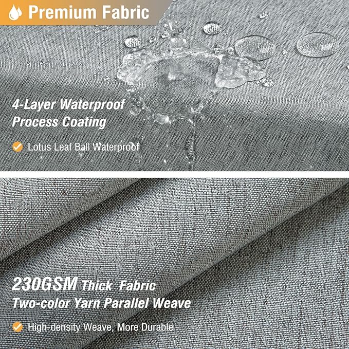 BTTN Extra Long Grey Fabric Shower Curtain, W72xH84 Linen Textured Heavy Duty Cloth Shower Curtain Set with Hooks, Waterproof Neutral Weighted Luxury Decorative Shower Curtains for Bathroom(Gray)
