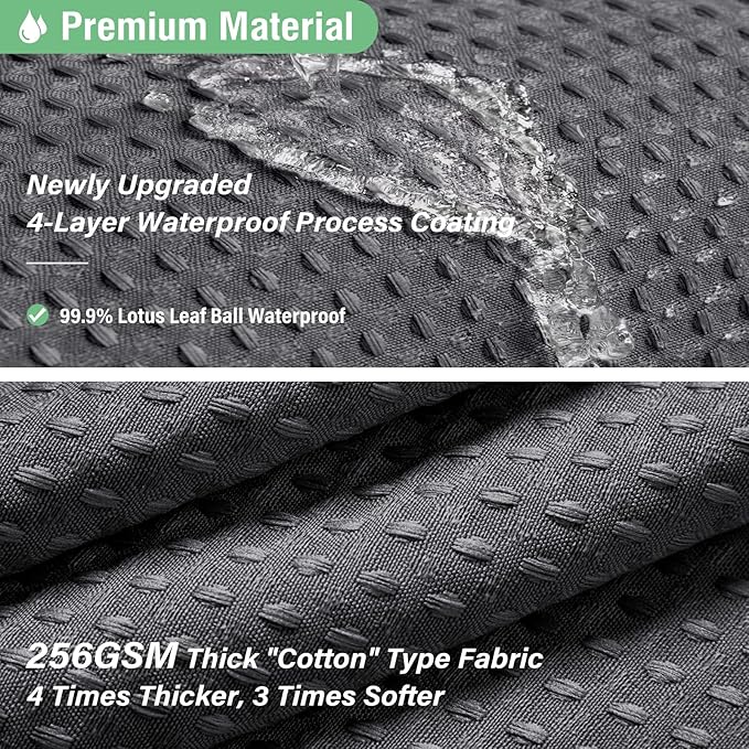 Dynamene Extra Long Shower Curtain - 84 Inch Long Charcoal Grey Waffle Weave Heavy Duty Fabric Bathroom Shower Curtain, Neutral Weighted Hotel Thick Bath Curtain Set with 12 Plastic Hooks,72x84