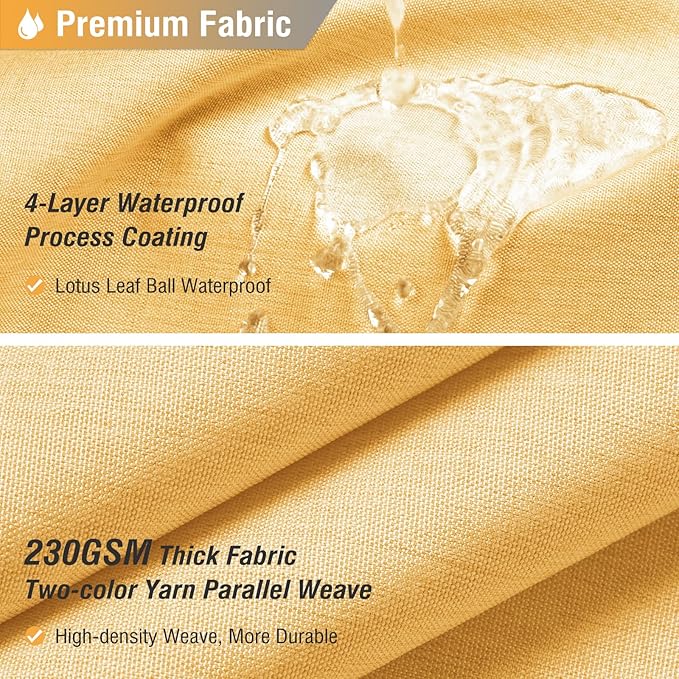 BTTN Extra Long Shower Curtain - 84 Inch Long Linen Textured Heavy Duty Fabric Shower Curtain Set with 12 Plastic Hooks, Hotel Spa Simple Polyester Bath Curtains for Bathroom, 72x 84, Gold