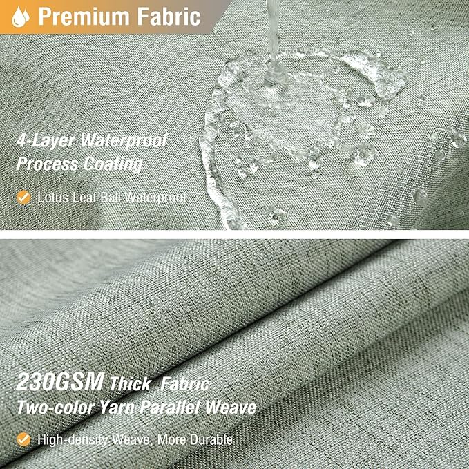 BTTN Fabric Shower Curtain, Linen Textured Heavy Duty Polyester Cloth Shower Curtain Set with Plastic Hooks, Sage Green, 72x84