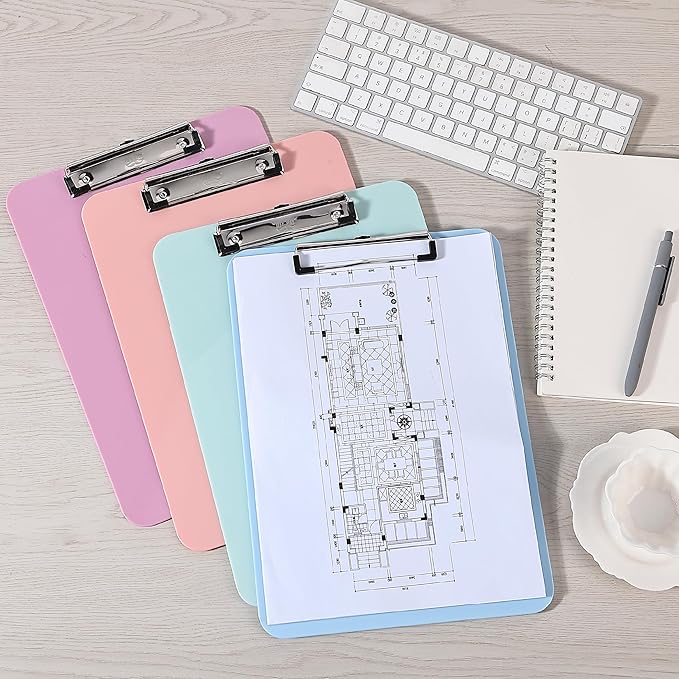 Mr. Pen- Plastic Clipboard, 12.5" x 9", 2 Pack, Petal Glow Clipboard Plastic, Low-Profile Metal Clip with Retractable Hanging Hole