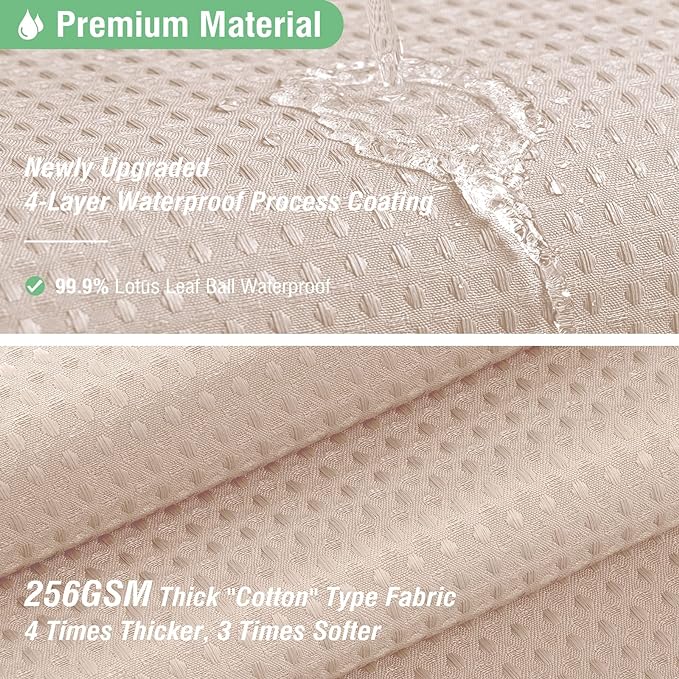 Dynamene Long Fabric Shower Curtain - 78 inch Long Waffle Weave Weighted Cloth Shower Curtains for Bathroom, Neutral Heavy Duty Hotel Spa Luxury Bath Curtain Set with 12 Hooks, 72x78, Blush Pink