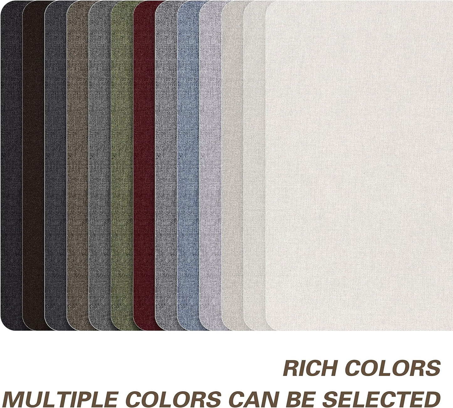 Fine Linen Fabric Patches, Self-Adhesive - 8x11 inch, 2 Pack, Multi Color, For Sofa & Clothes Repair (Dark Grey, 8" x 11" - 2PCS)