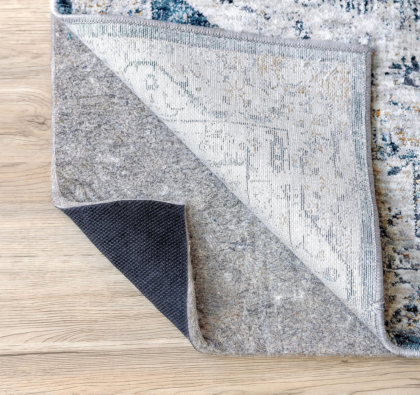 RUGPADUSA - Dual Surface - 6' Square - 3/8" Thick - Felt + Rubber - Enhanced Non-Slip Rug Pad - Adds Comfort and Protection - for Hard Surface Floors